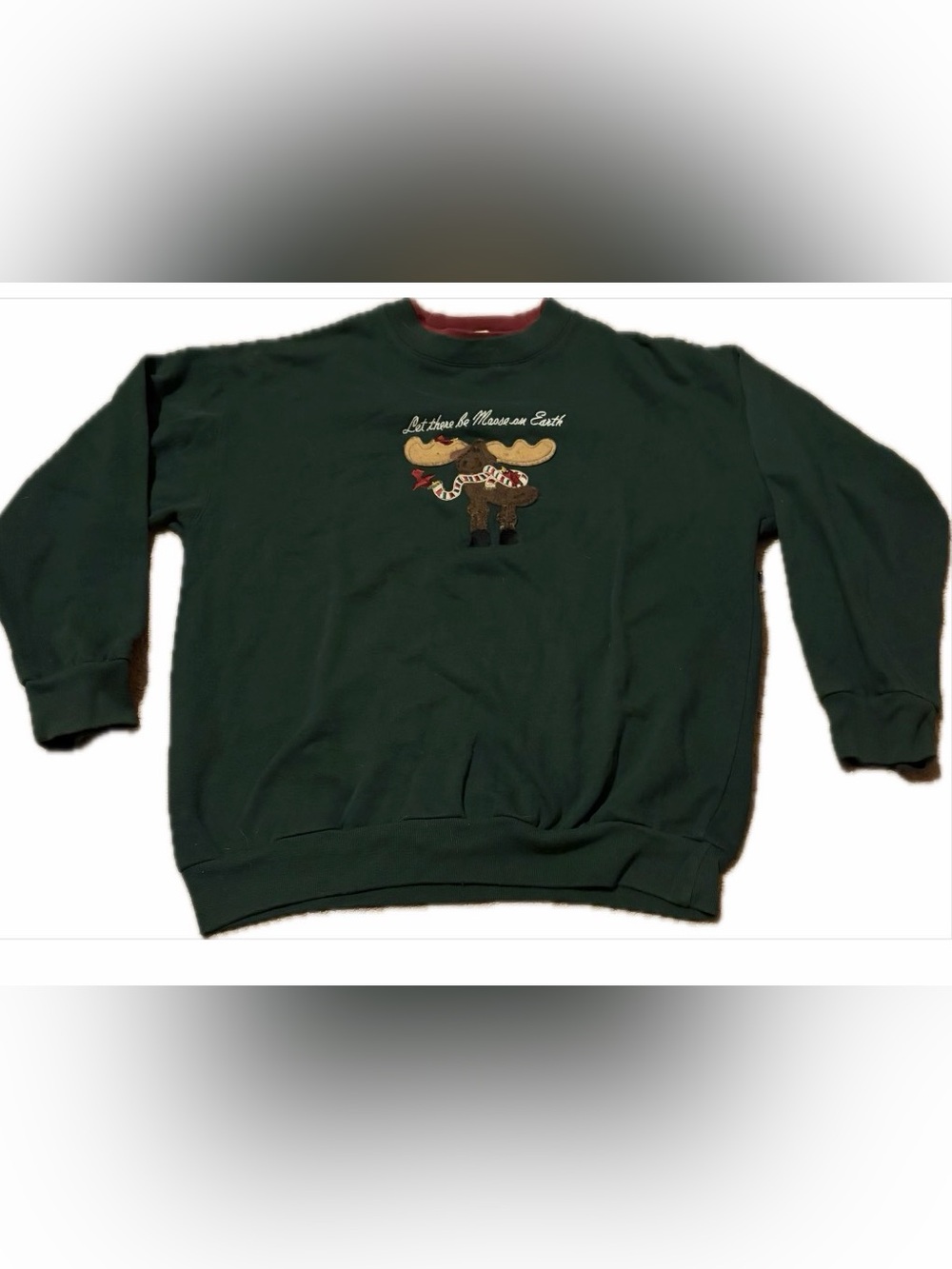 Dark Green Moose Graphic Crewneck Sweatshirt by